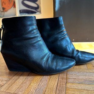 Marsell black zip Ankle Boots bootie Architectural Wedge Heel 36. 5 / 6.5 US